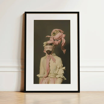 Crystal Clear - Modern Rococo Era Fashion Art Print / Canvas Framed Art Print Figure Ornate Vintage-style Outfit Pink Rococo Era Fashion,