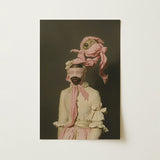 Crystal Clear - Modern Rococo Era Fashion Art Print / Canvas Surreal Portrait Print Figure Vintage Attire Pink Fabric Rococo Era Fashion,