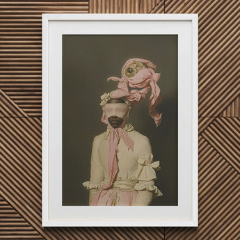 Crystal Clear - Modern Rococo Era Fashion Art Print / Canvas White Framed Surrealistic Design Figure Pastel, Dream Distorted, this Prints