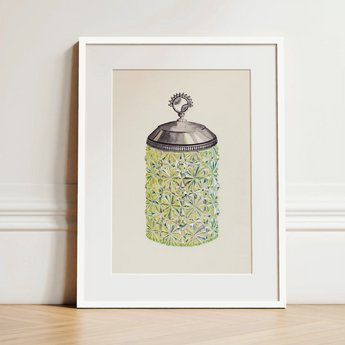 Cut Glass Jelly Jar - Dorothy Posten Decorative Art Print / Canvas, 12x16’’ / 31x41cm / White Frame / Matboard, Posters Prints & Visual