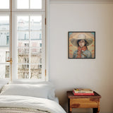 Dai Lu - Gaysian Lesbian Cowgirl Art Print / Canvas Framed Portrait Painting Woman Wide-brimmed White Hat Red Gaysian Lesbian Cowgirl,
