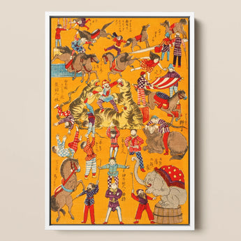 Daikyokubam Japanese Circus - Meiji Era Art Print / Canvas, 12x18’’ / 31x46cm / White Frame, Posters Prints & Visual Artwork, Toby Leon