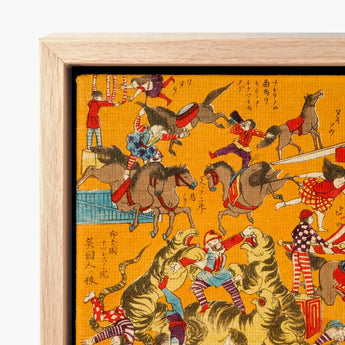 Daikyokubam Japanese Circus - Meiji Era Art Print / Canvas Wood-framed Artwork Vibrant Traditional Japanese-style Illustration Performers