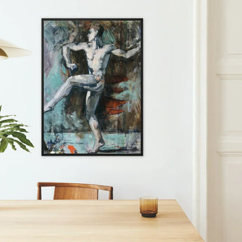 Dancer - Francis Campbell Boileau Cadell Art Print / Canvas Abstract Painting Black Frame Dynamic Muscular Figure Rendered Translates,