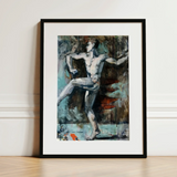 Dancer - Francis Campbell Boileau Cadell Art Print / Canvas Black-framed Abstract Painting Nude Figure Dynamic Pose Textured Francis Cadell