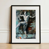 Dancer - Francis Campbell Boileau Cadell Art Print / Canvas Black-framed Abstract Painting Nude Figure Dynamic Pose Textured Translates,