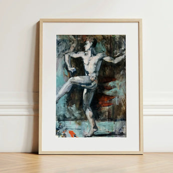 Dancer - Francis Campbell Boileau Cadell Art Print / Canvas Framed Abstract Painting Nude Figure Dynamic Pose Rendered Translates,
