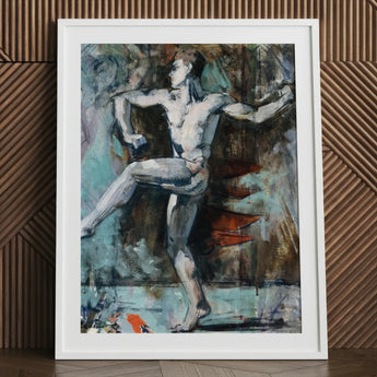 Dancer - Francis Campbell Boileau Cadell Art Print / Canvas White Framed Abstract Painting Translates, Vitality, Turbulent Field Prints
