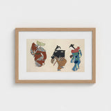 Dancers from Momoyogusa - Kamisaka Sekka Art Print / Canvas Framed Japanese-style Artwork Three Women Traditional Kimonos Intricate