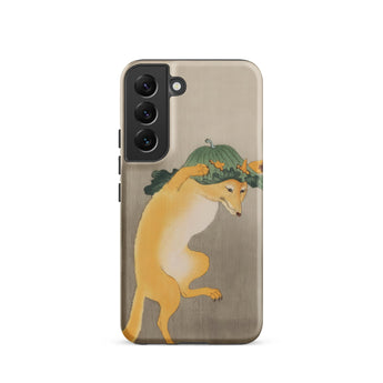 Dancing Fox with Lotus Leaf Hat - Ohara Koson Phone Case, Samsung Galaxy S22 / Matte, Mobile Cases, Toby Leon