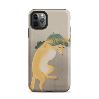 Dancing Fox with Lotus Leaf Hat - Ohara Koson Phone Case Iphone 11 Pro Max / Matte Iphone Case Japanese-style Painting Fox Gourds Ohara