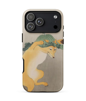Iphone 17 Pro Max / Matte Dancing Fox with Lotus Leaf Hat - Ohara Koson Phone Case, Wide