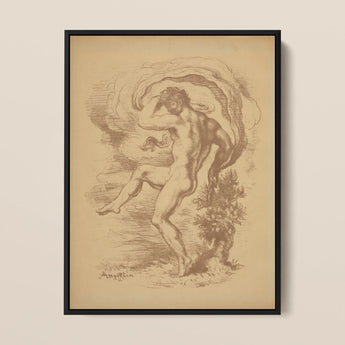 Dancing Nude - Louis Anquetin Art Print / Canvas, 12x16’’ / 31x41cm / Black Frame, Posters Prints & Visual Artwork, Toby Leon