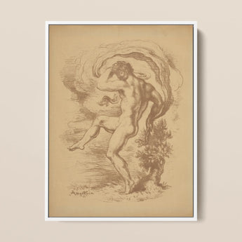 Dancing Nude - Louis Anquetin Art Print / Canvas, 12x16’’ / 31x41cm / White Frame, Posters Prints & Visual Artwork, Toby Leon