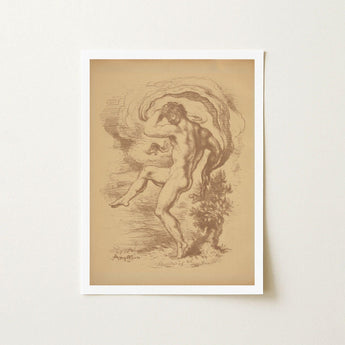 Dancing Nude - Louis Anquetin Art Print / Canvas, Anquetin’s, Male Figure Unspooling, Single Sepia Register, Knee Cresting Upward, Prints