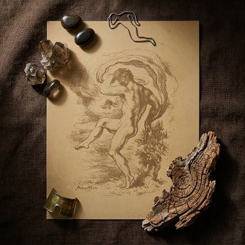 Dancing Nude - Louis Anquetin Art Print / Canvas Sepia-toned Sketch Figure Motion Rendered Fine Pencil, Anquetin’s, Male Unspooling, Single