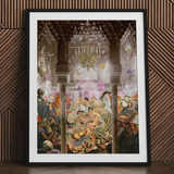 Dancing Queen - Stampa d'arte collage con geisha giapponese, 24x32’’ / 61x81cm / Cornice nera / Passe-partout, Poster, Stampe e Opere d'arte visiva, Toby Leon