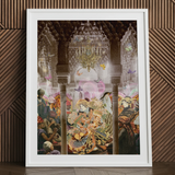 Dancing Queen - Stampa d'arte collage con geisha giapponese, 24x32’’ / 61x81cm / Cornice bianca / Passe-partout, Poster, Stampe e Opere d'arte visiva, Toby Leon