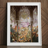 Dancing Queen - Japanese Geisha Collage Art Print Framed Artwork Ornate Intricate Scene Figures Elaborate Costumes, Toby Leon Prints