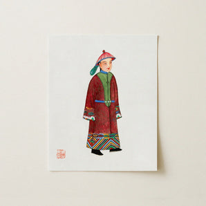 Dandy - Qing Dynasty Art Print / Canvas Watercolor Illustration Young Man Traditional Chinese Imperial Dandyism, Manchu Fashion, Prints