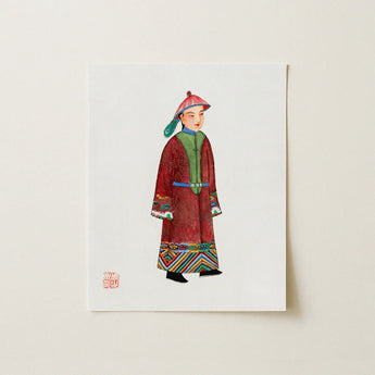 Dandy - Qing Dynasty Art Print / Canvas Watercolor Illustration Young Man Traditional Chinese Imperial Dandyism, Manchu Fashion, Prints