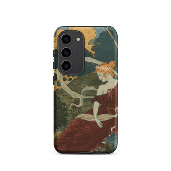 Dans Les Bois - Eugene Grasset Phone Case Samsung Galaxy S23 / Matte Phone Case Vintage-style Illustration Woman Red Gown Orange Eugène