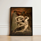 Dante and Virgil - William-adolphe Bouguereau Art Print / Canvas Black-framed Reproduction Painting Fall Rebel Angels Gustave Courbet,