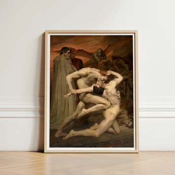 Dante and Virgil - William-adolphe Bouguereau Art Print / Canvas Framed Dramatic Classical Painting Muscular Figures, Bouguereau’s, Baroque