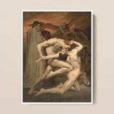 Dante and Virgil - William-adolphe Bouguereau Art Print / Canvas, 12x16’’ / 31x41cm / White Frame, Posters Prints & Visual Artwork, Toby