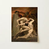 Dante and Virgil - William-adolphe Bouguereau Art Print / Canvas Dramatic Oil-on-canvas Painting Muscular Nude Figure Agony Restrained