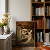 Dante and Virgil - William-adolphe Bouguereau Art Print / Canvas Framed Classical Painting Dramatic Scene Two Nude Figures Bouguereau Art