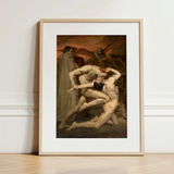 Dante and Virgil - William-adolphe Bouguereau Art Print / Canvas Framed Art Print Dramatic Classical-style Painting Two Nude Bouguereau