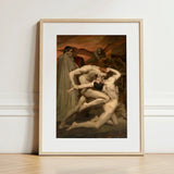 Dante and Virgil - William-adolphe Bouguereau Art Print / Canvas Framed Dramatic Classical-style Painting Two Nude, Bouguereau’s, Baroque