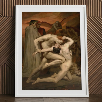 Dante and Virgil - William-adolphe Bouguereau Art Print / Canvas White-framed Art Print Classical Painting Fall Rebel Angels Bouguereau