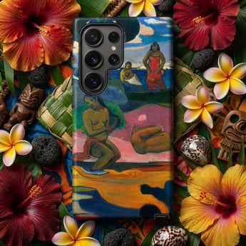 Day of the God - Paul Gauguin Phone Case Vibrant Artistically Designed Phone Case Colorful Tropical Scene Paul Gauguin, Post-impressionist