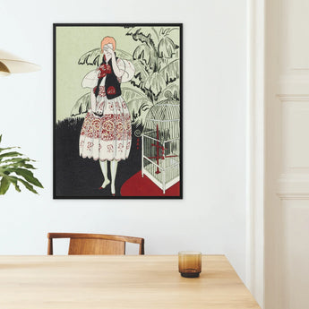 The Dead Bird - La Gazette Du Bon Ton 1920s Art Print / Canvas, Captivating Pochoir Print, Bon Ton Art, Gazette Du Bon Ton