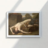 Framed Classical Painting Nude Figure Outdoor Scene Rendered Francois Xavier Fabre, Fine Art, Collapsed Epiphany