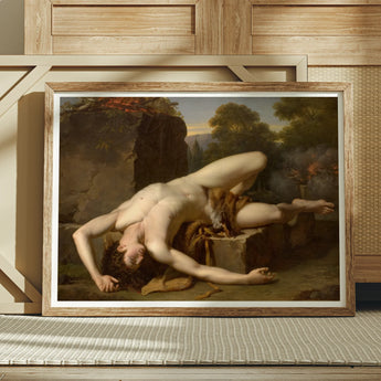 Death of Abel - Francois Xavier Fabre Fine Art Print / Canvas Classical Oil Painting Nude Male Figure Dramatic Pose, Collapsed Epiphany