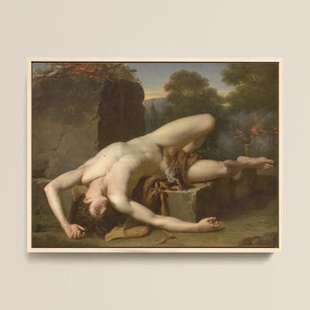 Death of Abel - Francois Xavier Fabre Fine Art Print / Canvas Classical Oil Painting Simple White Frame Nude Male, Collapsed Epiphany Prints
