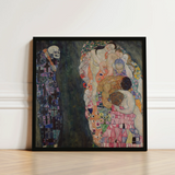 Black-framed Reproduction Gustav Klimt’s ?The Kiss” Intricate Gold Klimt Fine Art, Arranges Bodies, Garland Twisting