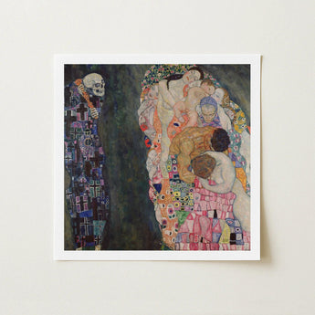 Death and Life - Gustav Klimt Fine Art Print / Canvas Framed Reproduction Klimt’s ?The Kiss” Central Couple, Arranges Bodies, Garland T