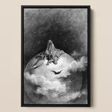 The Death - Gustave Dore Art Print / Canvas Black-framed Artwork Skeletal Figure Robes Seated Atop Globe, Mercy Carved, Prints