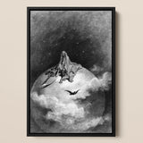 The Death - Gustave Dore Art Print / Canvas Black-framed Artwork Skeletal Figure Robes Seated Atop Globe Gustave Dore Art, Mercy Carved,