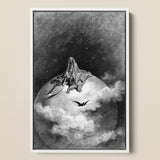The Death - Gustave Dore Art Print / Canvas Black-and-white Framed Artwork Skeletal Figure Robes Seated Atop, Mercy Carved, Prints