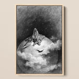 The Death - Gustave Dore Art Print / Canvas Framed Black-and-white Illustration Skeletal Figure Draped Cloth Seated, Mercy Carved, Prints