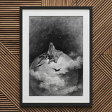 The Death - Gustave Dore Art Print / Canvas Framed Black White Print Robed Figure Scythe Celestial Gustave Dore Art, Mercy Carved, Art
