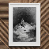 The Death - Gustave Dore Art Print / Canvas Framed Monochrome Illustration Robed Figure Scythe Planet, Mercy Carved, Prints