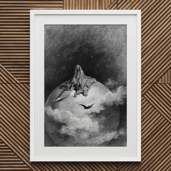 The Death - Gustave Dore Art Print / Canvas Framed Monochrome Illustration Robed Figure Scythe Planet, Mercy Carved, Prints