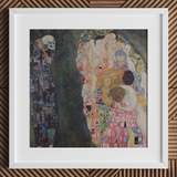 Death and Life - Stampa Fine Art di Gustav Klimt / Tela, 12x12’’ / 31x31cm / Cornice bianca / Passe-partout, Poster, Stampe e Arte Visiva, Toby