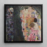 Death and Life - Stampa Fine Art di Gustav Klimt / Tela, 12x12’’ / 31x31cm / Cornice nera, Poster, Stampe e Arte Visiva, Toby Leon